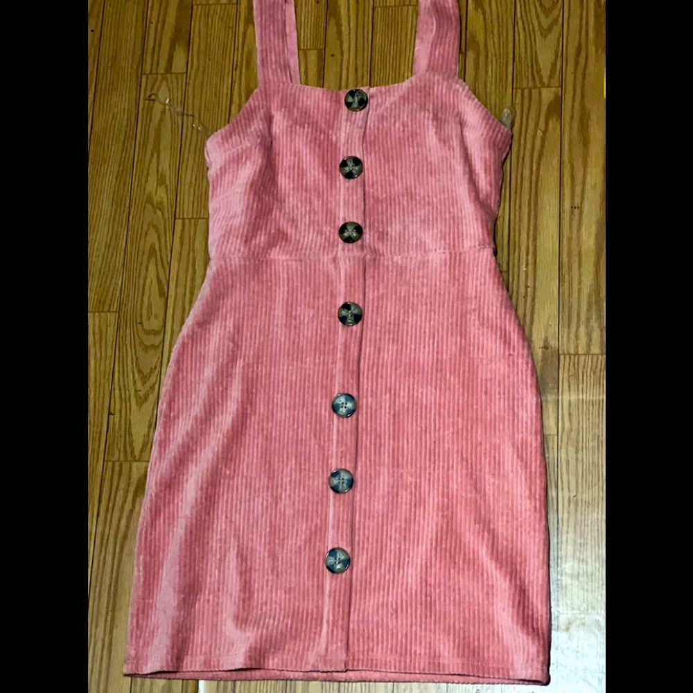 Pink corduroy dress by DEREK HEART